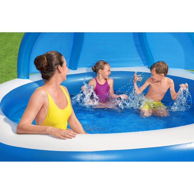 Piscina Hinchable Autoportante Infantil Bestway 241x140 cm Parasol y Asiento Hinchable Diseño Relax Edad Mayores de 6 Años - Imagen 3