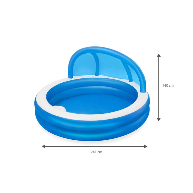 Piscina Hinchable Autoportante Infantil Bestway 241x140 cm Parasol y Asiento Hinchable Diseño Relax Edad Mayores de 6 Años - Imagen 4