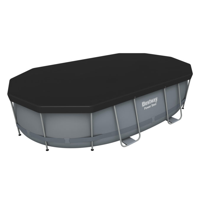 Piscina Desmontable Tubular Bestway Power Steel Oval 488x305x107 cm con Depuradora Cartucho 3.028 L/H con Cobertor y Escalera - Imagen 2