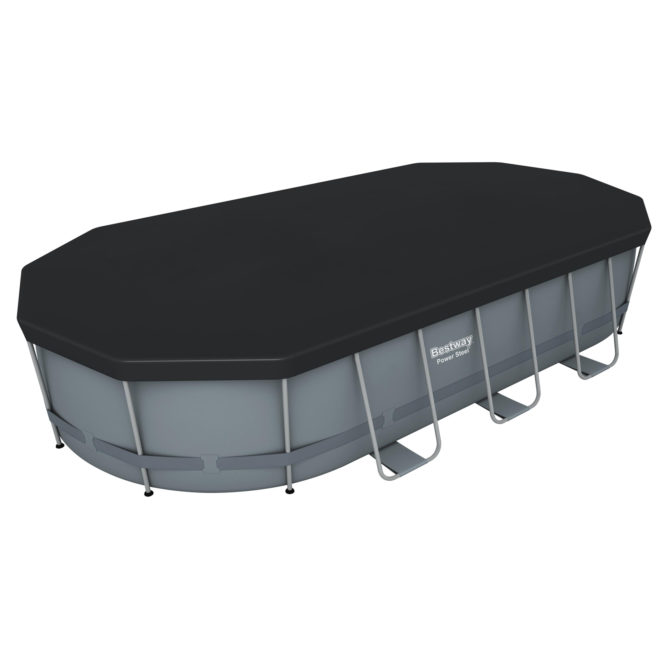 Piscina Desmontable Tubular Bestway Power Steel Oval 549x274x122 cm con Depuradora Cartucho 5.678 L/H con Cobertor y Escalera - Imagen 2