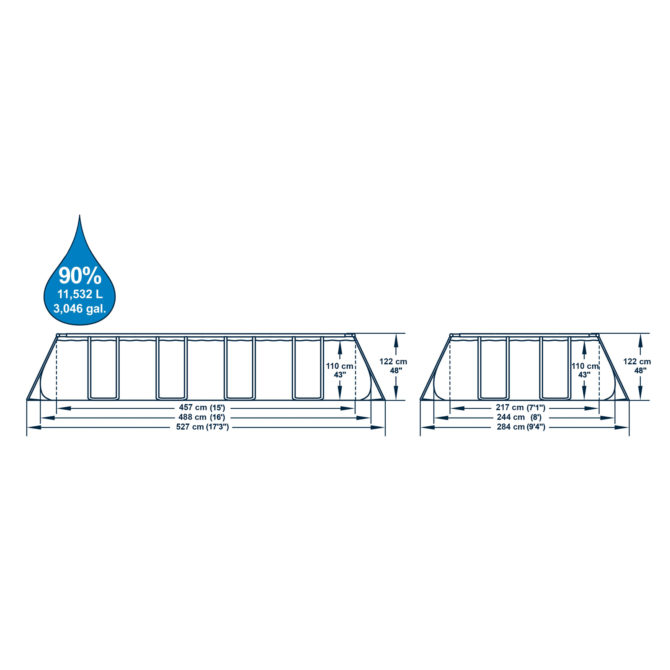 Piscina Desmontable Tubular Bestway Power Steel Ratán 488x244x122 cm con Depuradora Cartucho 3.028 L/H con Cobertor y Escalera - Imagen 4