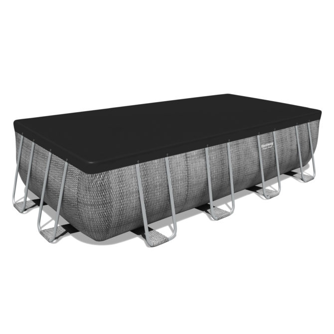 Piscina Desmontable Tubular Bestway Power Steel Ratán 488x244x122 cm con Depuradora Cartucho 3.028 L/H con Cobertor y Escalera - Imagen 2