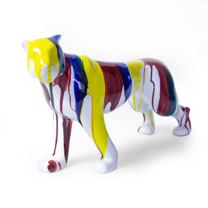 Figura Decorativa Puma Kuatéh de Poliresina 41x10x20 cm Multicolor