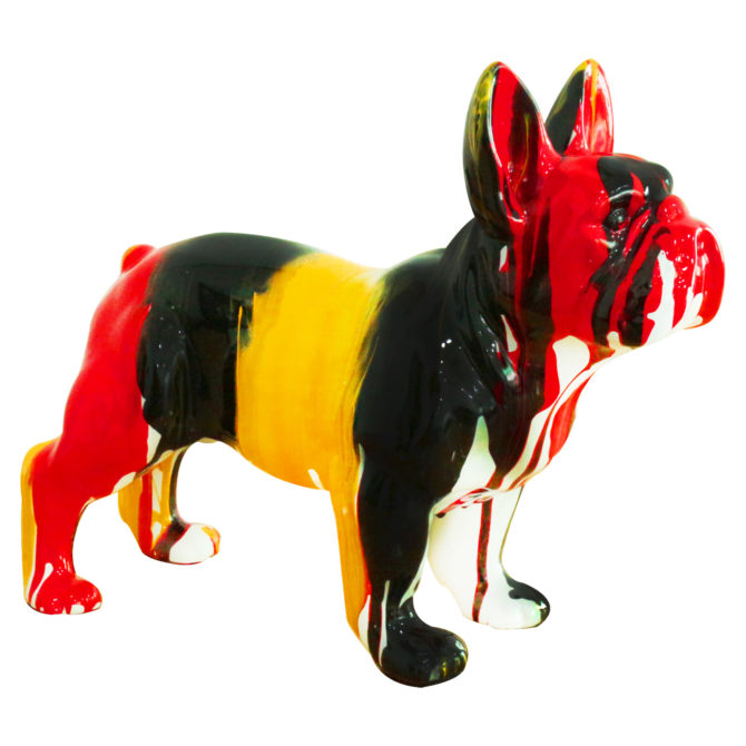 Figura Decorativa Perro Boston Terrier Kuatéh de Poliresina 34x14x27 cm Multicolor