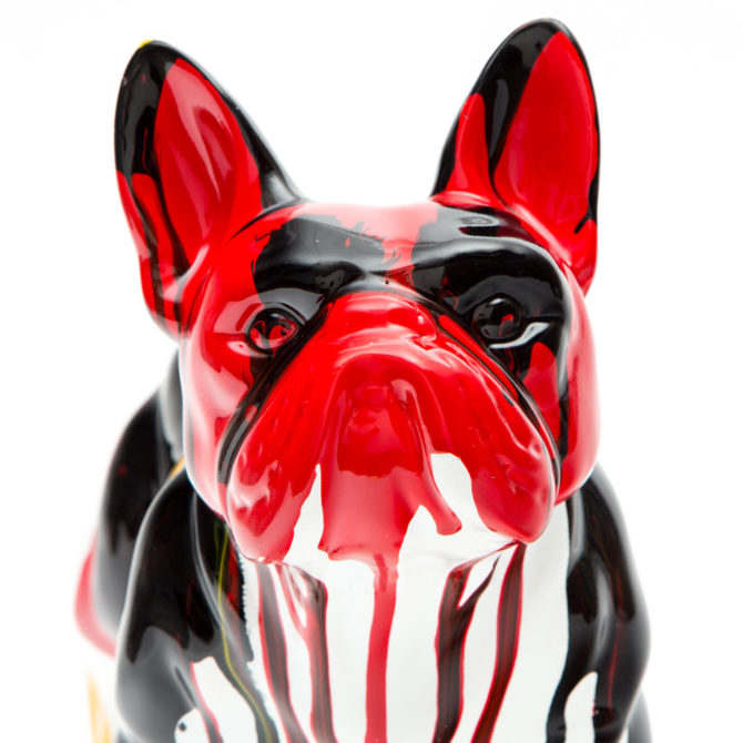 Figura Decorativa Perro Boston Terrier Kuatéh de Poliresina 34x14x27 cm Multicolor - Imagen 3