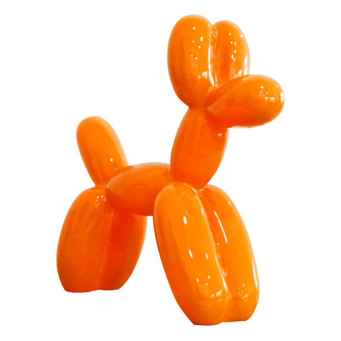 Figura Decorativa Perro Globo Kuatéh de Poliresina 41x41x13 cm Naranja