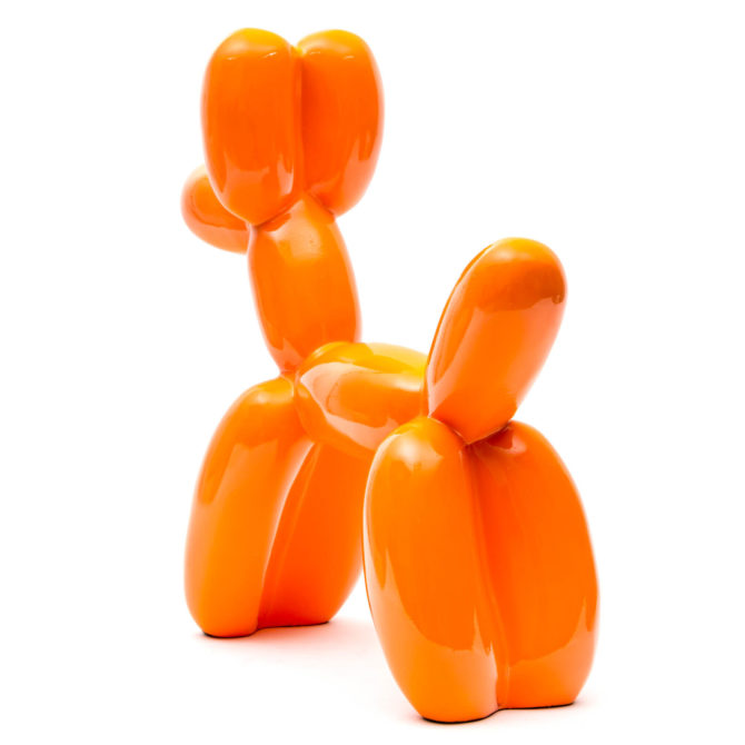 Figura Decorativa Perro Globo Kuatéh de Poliresina 41x41x13 cm Naranja - Imagen 4