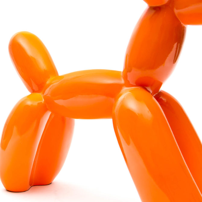 Figura Decorativa Perro Globo Kuatéh de Poliresina 41x41x13 cm Naranja - Imagen 5