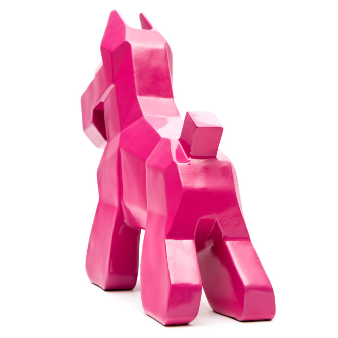 Figura Decorativa Perro Schnauzer Kuatéh de Poliresina 30x10x26 cm Rosa - Imagen 4