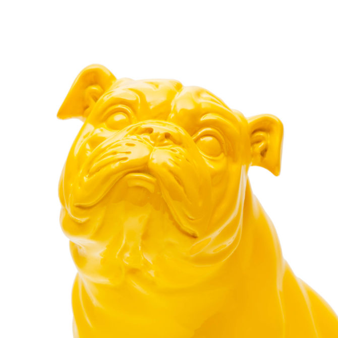 Figura Decorativa Perro Bulldog Kuatéh de Poliresina 29x16x28 cm Amarillo