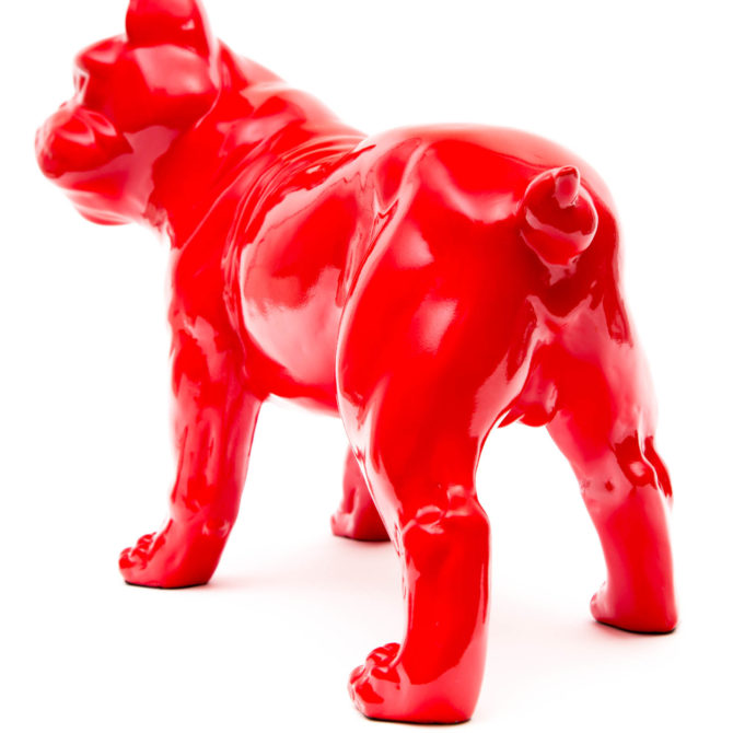 Figura Decorativa Perro Boston Terrier Kuatéh de Poliresina 43x19x32 cm Rojo - Imagen 4