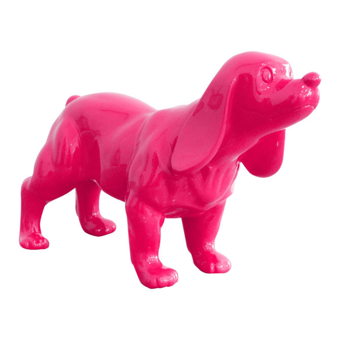 Figura Decorativa Perro Cocker Spaniel Kuatéh de Poliresina 37x14x25 cm Rosa