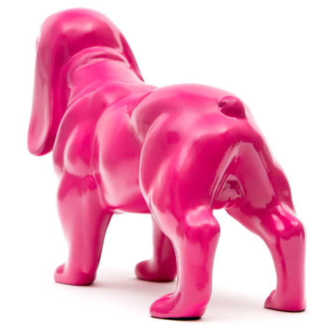 Figura Decorativa Perro Cocker Spaniel Kuatéh de Poliresina 37x14x25 cm Rosa - Imagen 4