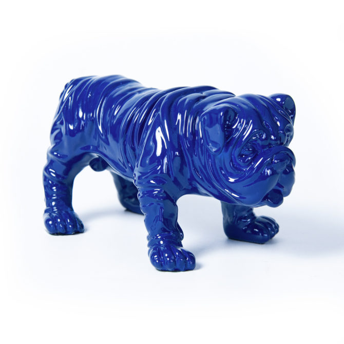 Figura Decorativa Perro Bulldog Kuatéh de Poliresina Kuatèh 23x14x11 cm Azul