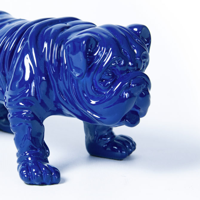 Figura Decorativa Perro Bulldog Kuatéh de Poliresina Kuatèh 23x14x11 cm Azul - Imagen 5