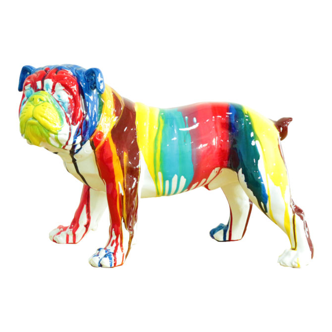 Figura Decorativa Perro Bulldog Kuatéh de Poliresina 40x20x26 cm Multicolor