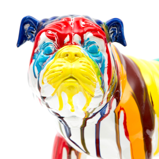 Figura Decorativa Perro Bulldog Kuatéh de Poliresina 40x20x26 cm Multicolor - Imagen 3