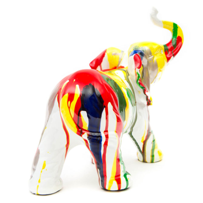 Figura Decorativa Elefante de Poliresina Kuatéh 25x12x24 cm Multicolor - Imagen 4