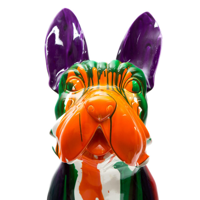 Figura Decorativa Perro Boston Terrier Kuatéh de Poliresina 52x33x72 cm Multicolor - Imagen 3