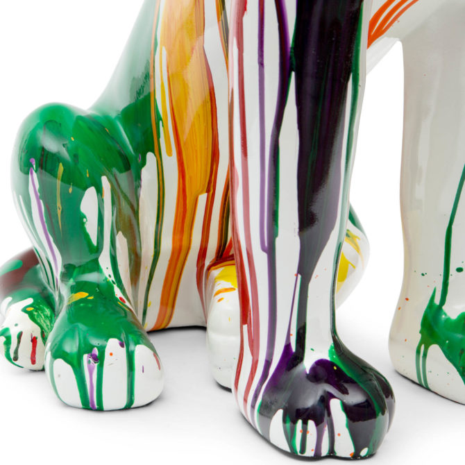 Figura Decorativa Perro Boston Terrier Kuatéh de Poliresina 52x33x72 cm Multicolor - Imagen 5