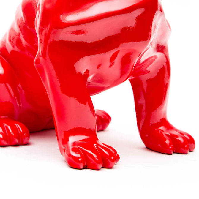 Figura Decorativa Perro Bulldog Kuatéh de Poliresina Kuatèh 30x20x34 cm Rojo - Imagen 4