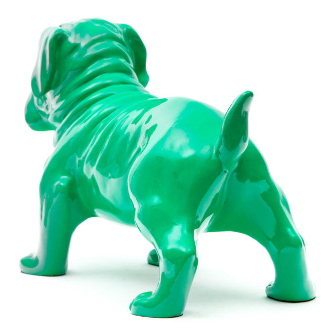 Figura Decorativa Perro Bulldog Kuatéh de Poliresina 46x21x30 cm Verde - Imagen 4