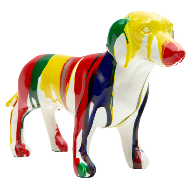 Figura Decorativa Perro Daschund Kuatéh de Poliresina 28x11x19 cm Multicolor