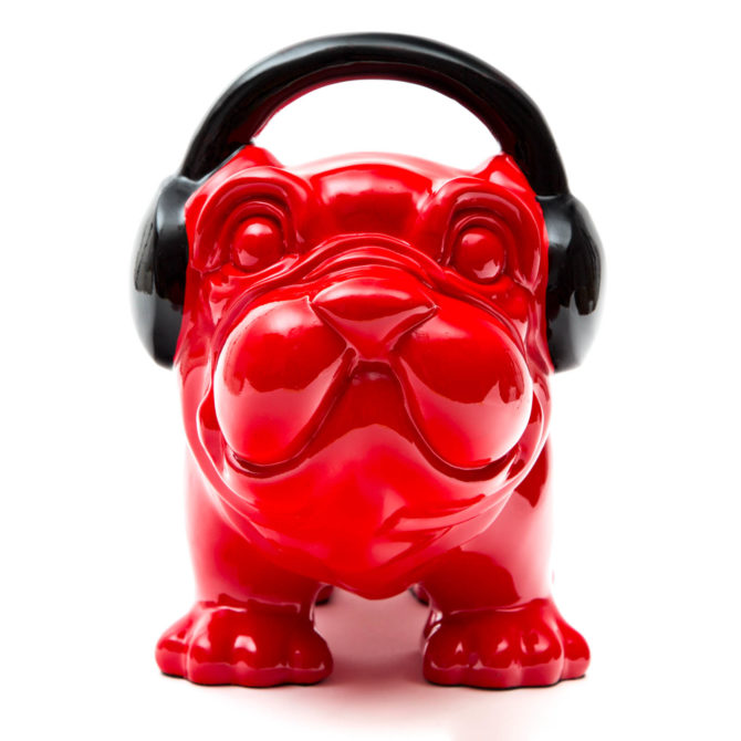 Figura Decorativa Perro Bulldog Kuatéh de Poliresina 30x16x22 cm Rojo - Imagen 3