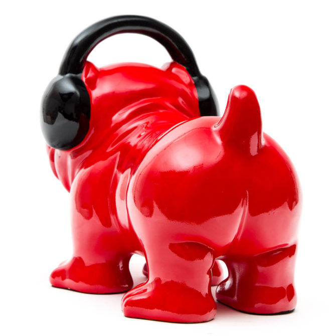 Figura Decorativa Perro Bulldog Kuatéh de Poliresina 30x16x22 cm Rojo - Imagen 4