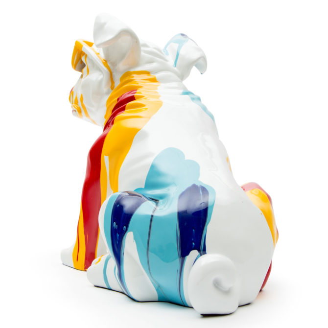 Figura Decorativa Perro Bulldog Sentado Kuatéh de Poliresina 40x23x34 cm Multicolor - Imagen 3