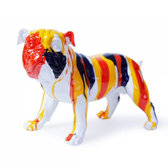 Figura Decorativa Perro Bulldog Kuatéh de Poliresina 40x20x26 cm Multicolor