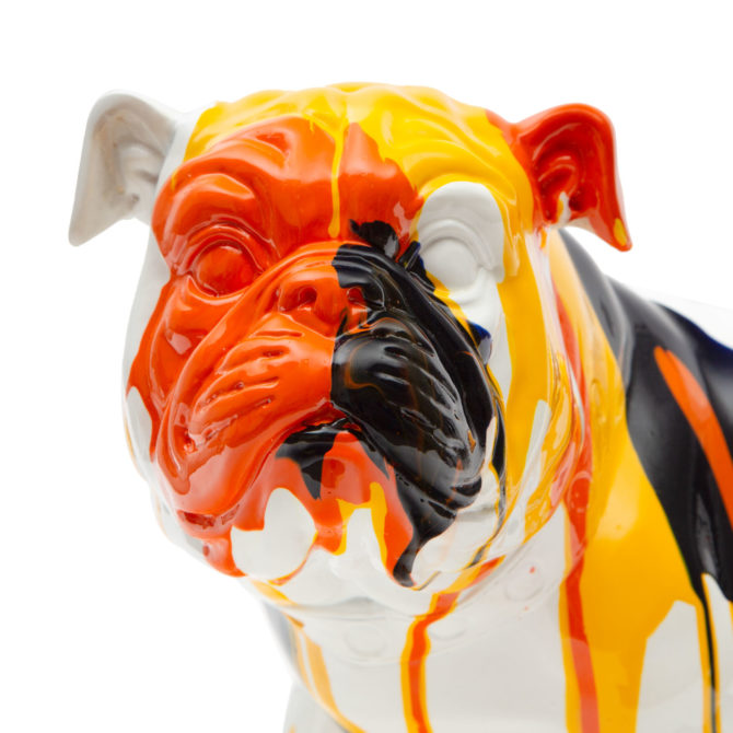 Figura Decorativa Perro Bulldog Kuatéh de Poliresina 40x20x26 cm Multicolor - Imagen 3