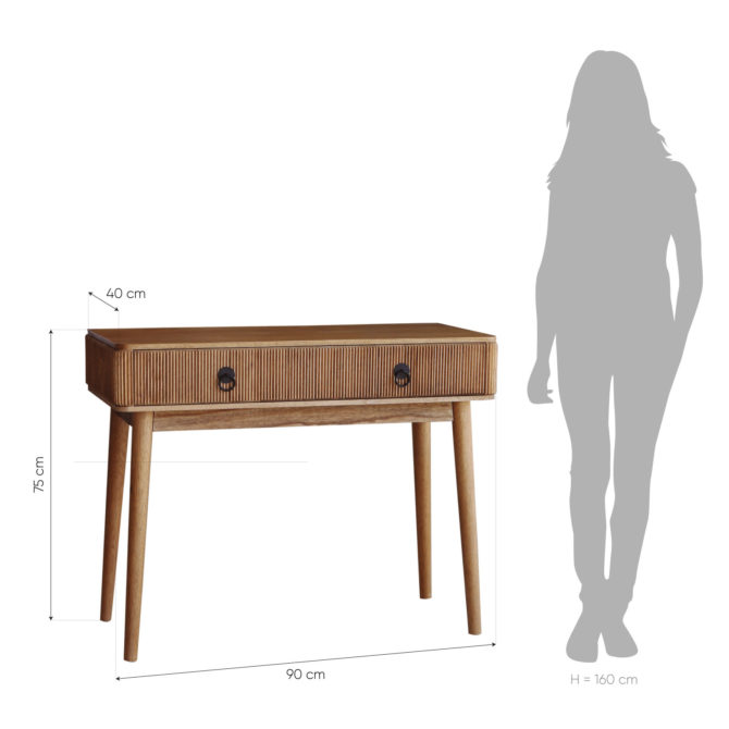 Consola Lessime de Madera de Paulownia PÄRUMM Serie Lessime 90x40x75 cm - Imagen 4