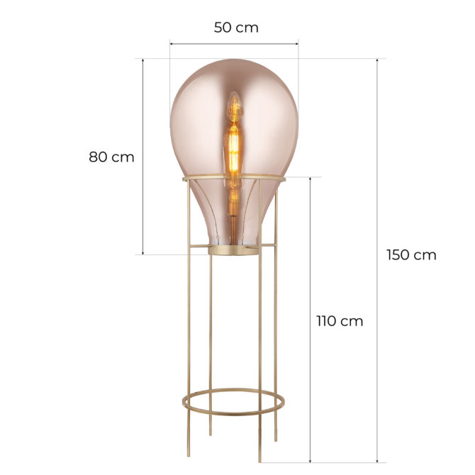 Lámpara de Pie Lumineca Hatann L 50x158 cm Ámbar - Imagen 4