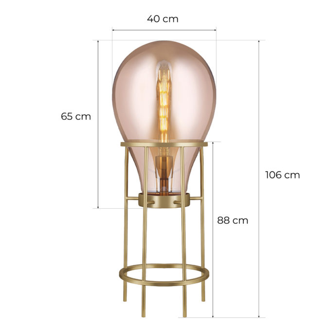 Lámpara de Pie Lumineca Hatann 40x108 cm M Ámbar - Imagen 4