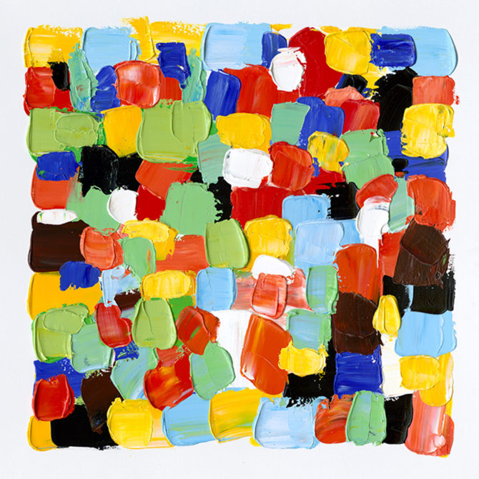 Cuadro Abstracto Kuatéh 100 x 100 cm Cuadros de colores Óleo sobre Lienzo