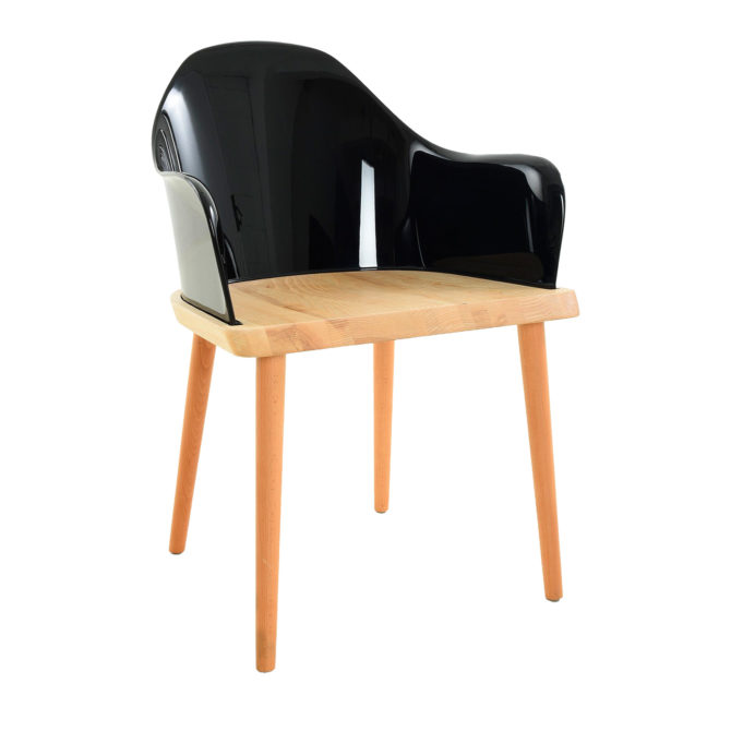 Silla Pärumm Beksand 57x54x82 cm Madera de Fresno Negro