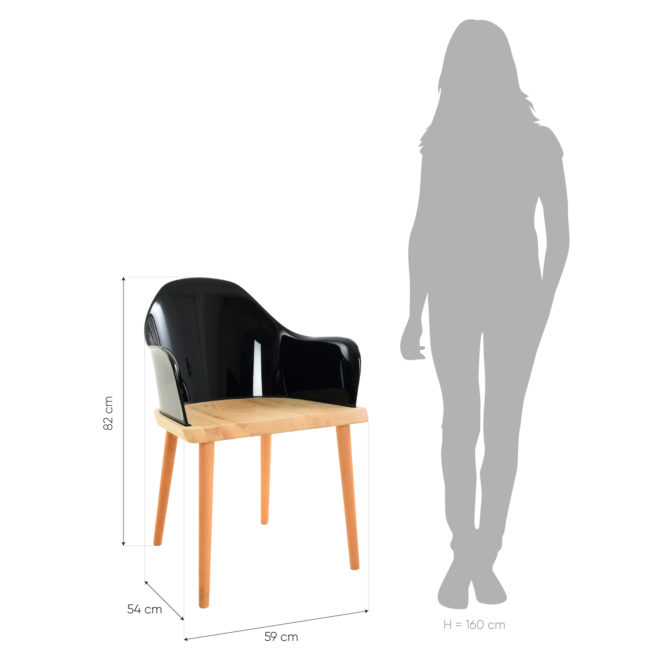 Silla Pärumm Beksand 57x54x82 cm Madera de Fresno Negro - Imagen 4