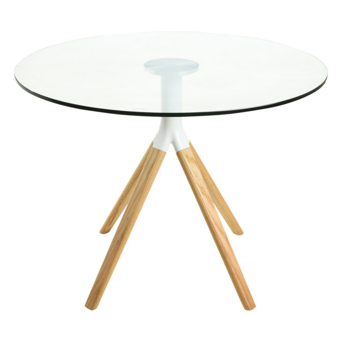 Mesa de Comedor Redonda Pärumm Be2 100x75 cm Madera de Haya Natural Blanco - Imagen 3