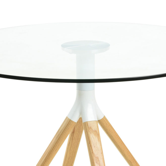 Mesa de Comedor Redonda Pärumm Be2 100x75 cm Madera de Haya Natural Blanco - Imagen 5