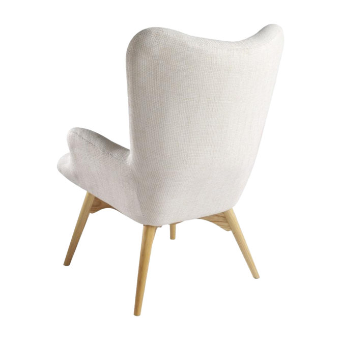 Sillón Orejero Con Brazos Pärumm Moguera 82x72X 92 cm Blanco - Imagen 3