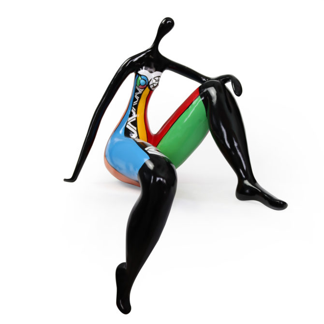 Figura Femenina Kuatéh Yasmine 60x27x70 cm Multicolor