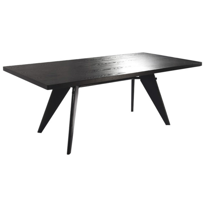 Mesa de Comedor Rectangular Pärumm Mamba 190x90x72 cm Madera MDF Negro