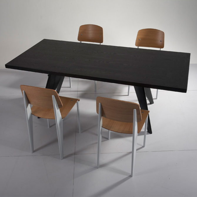 Mesa de Comedor Rectangular Pärumm Mamba 190x90x72 cm Madera MDF Negro - Imagen 2