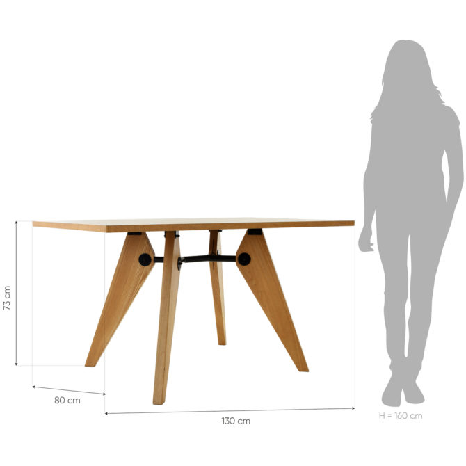 Mesa de Comedor Rectangular Pärumm Vega 130x80x73 cm Madera Natural de Fresno - Imagen 4