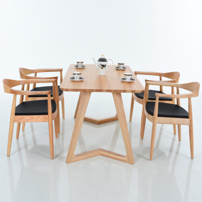 Mesa de Comedor Rectangular Pärumm Vico 150x80x75 cm Madera de Fresno Natural - Imagen 2