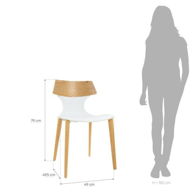 Silla Pärumm Janitz 49x49,5x79 cm Madera de Fresno Blanco - Imagen 4