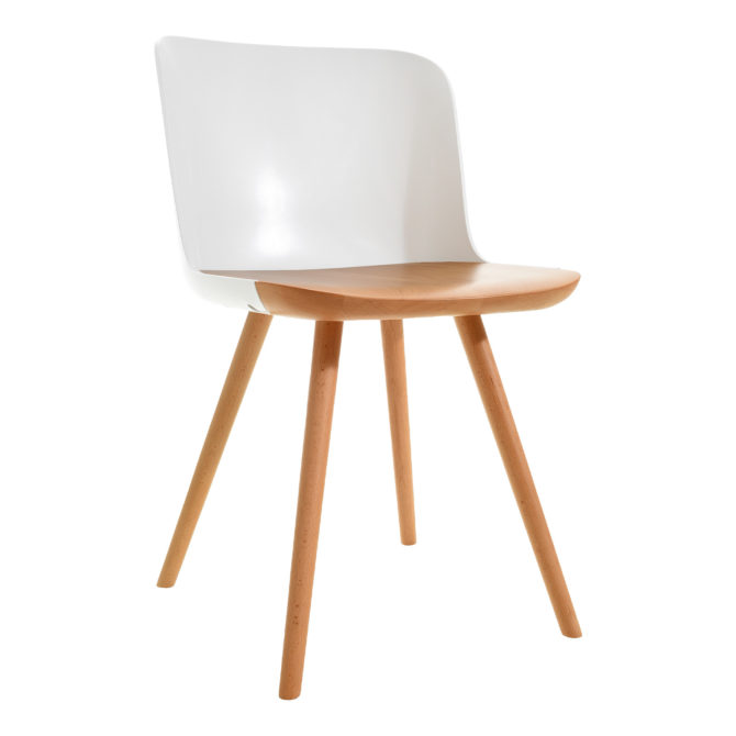 Silla Pärumm Jaunti 55x46,5x77,5 cm Madera de Haya Blanco