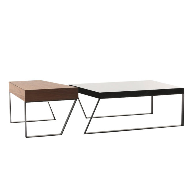 Mesa de Centro Rectangular Pärumm Schönheit 130x75 cm Madera de Nogal Marrón y Negro - Imagen 3