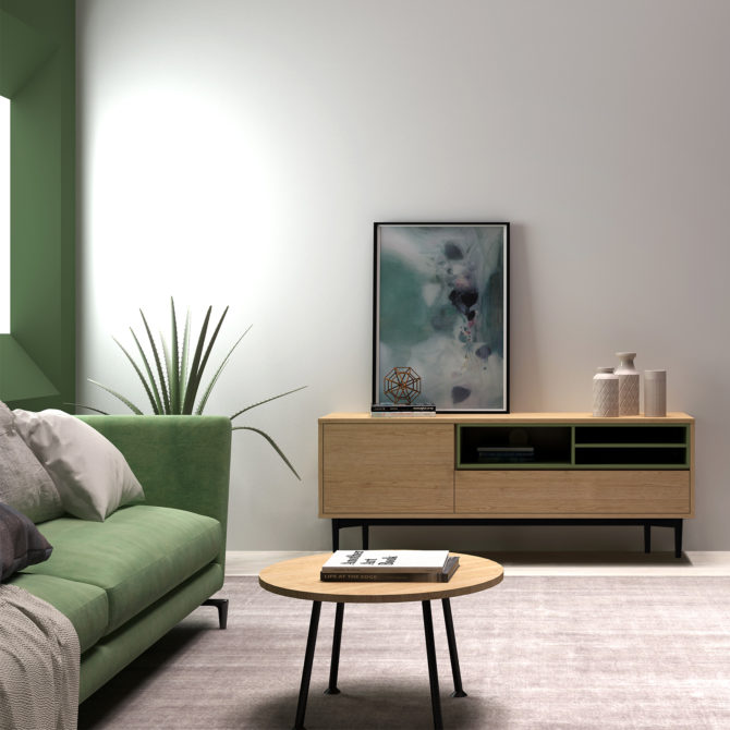 Mueble TV Pärumm Onnie Green 155x40x60 cm - Imagen 2